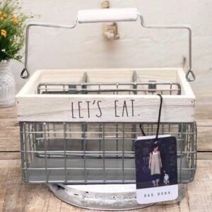 NEW Rae Dunn ‘LET’S EAT’ Wire Napkin And Utensil